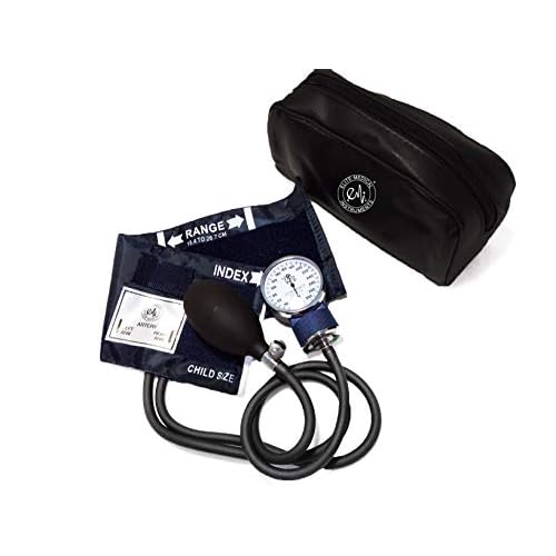 EMI Pediatric Aneroid Sphygmomanometer يدوي ضغط الدم مع الكفة المقاسة يناسب الذراعين الحجم: 18.4 سم إلى 26.7 سم وحقيبة الحمل EBC-215