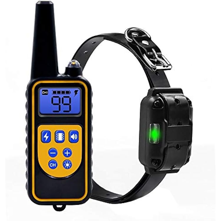 Dog Training Collar, 2600 Ft Range, Rechargeable Waterproof and Shockproof Collar, 4 Training Modes, Led Lights, Beep, Light Shock, Vibration, Suitable for 1 Medium and Large Dogs