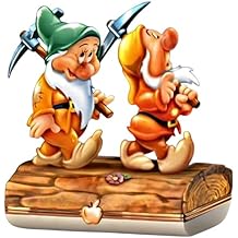 The Bradford Exchange Snow White and the Seven Dwarfs Limoges Collection Issue #: 4 Bashful & Sneezy Limoges-Style Handcrafted Porcelain Keepsake Box 3-Inches