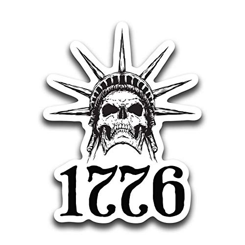 1776 تمثال الحرية جمجمة الفينيل ملصق 2 -حزمة 5.5 بوصة عالية الجودة ملصق الفينيل فوق البنفسجية صفح الحماية PDS2040