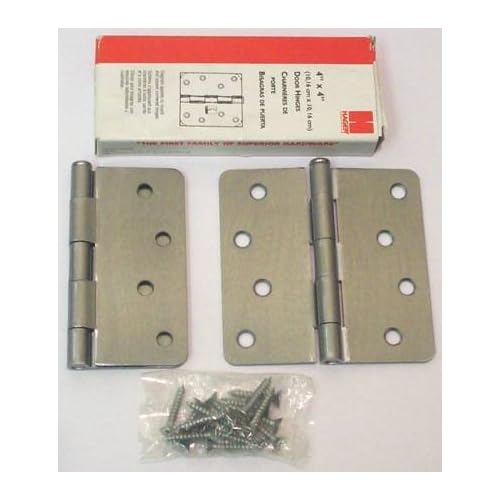 Hager RC1741426DEA14 4 x 4 14” Radius Full Mortise Residential Plain Bearing Hinge Satin Chrome Finish