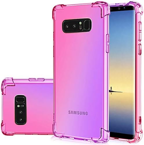 Galaxy Note 8 Cute Case - Gradient Slim Anti Scratch Soft Clear TPU Phone Case Cover - Shockproof Case for Samsung Galaxy Note 8 PinkPurple