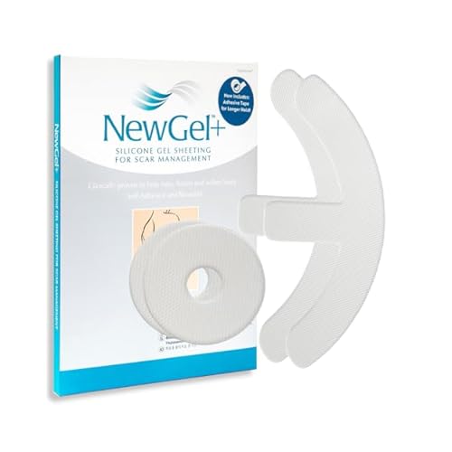 NewGel Advanced Silicone Professional Scar Sheets by MyNewGel, Sheeting Set, Ultra-thick for breast reconstruction surgery anchor scars, 2 breast anchors and 2 areola circles (4-Count) - CLEAR