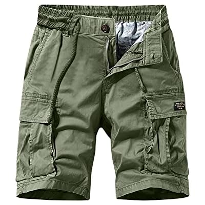 Big and Tall Cargo Shorts for Men 2023 Casual Drawstring Elastic Waist Tooling Shorts 7 Inseam Waistband Shorts