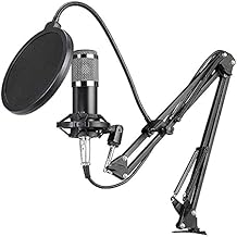 HXBER BM800 المهنية مكثف ميكروفون بودكاست معدات البث المباشر USB MIC ميكروفون مجموعة استوديو ميكروفون مع حامل الذراع معدات تسجيل الموسيقى للاستوديو تسجيل لايف والبث
