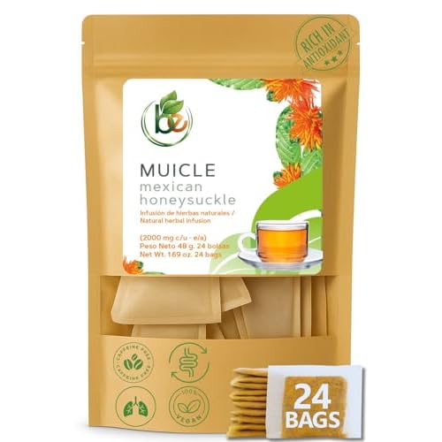 Muicle Mexican Honeysuckle Herbal Tea - 24 Tea Bags - Authentic 100% Natural Mexican Infusion - Caffeine-Free, Vegan & Non-GMO - Traditional Premium - by BEXPERTSUSA