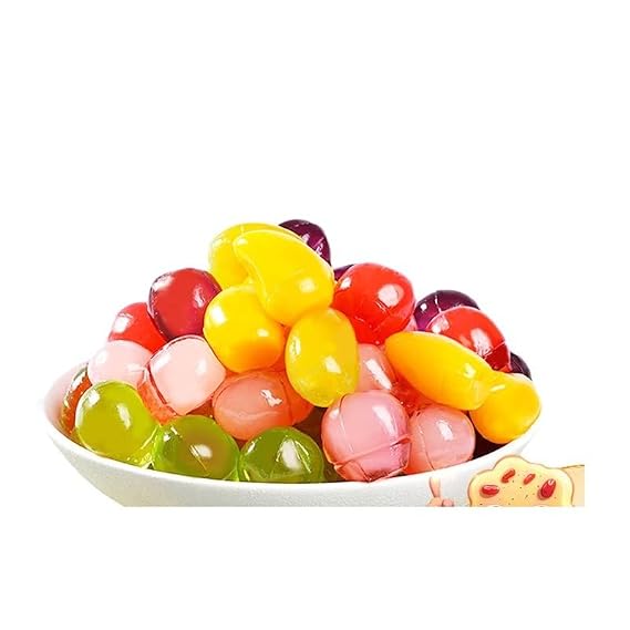 Peelable Fruit Gummies, Bursting Filled Mixed Fruit Gummies, Peelable Candy with Assorted Flavors, Resealable 500g Bag Christmas Candy, Fun Snack for All Ages (25G/about 5 pieces)