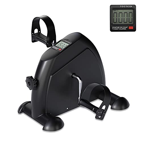 Under Desk Bike Pedal Exerciser Mini Foot Cycle Bike for Arm & Leg Exercise with LCD Display and Adjustable Resistance Desk Cycle Workout Office Home Women Men SeniorsBlack