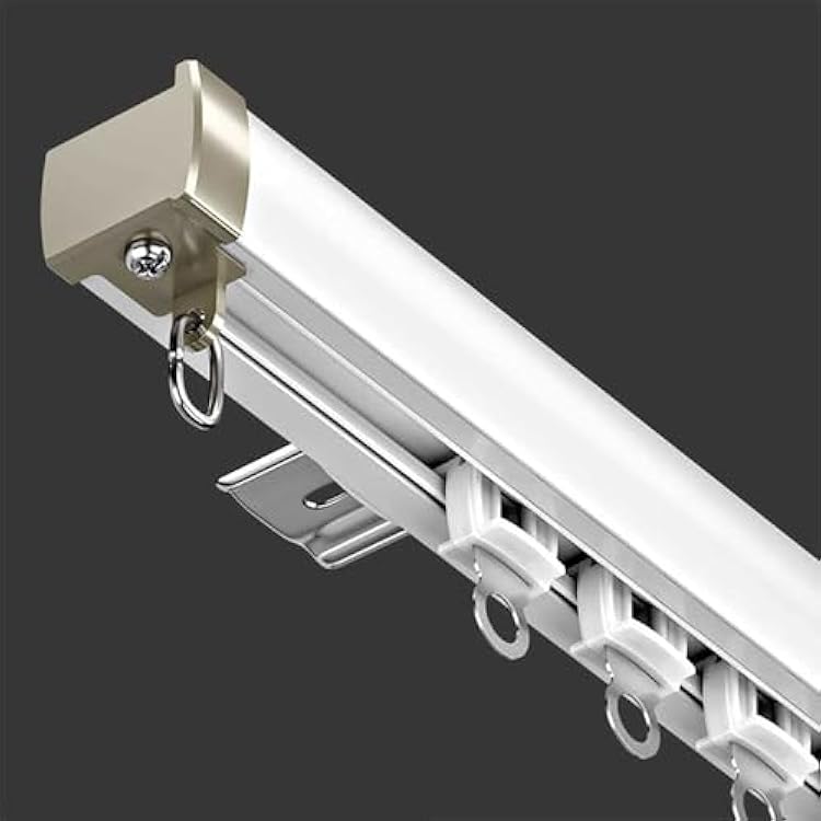Aluminum Curtain Track - Silent Sliding Rail With CeilingWall Mount, Room Divider,Curtain Track Rail For Living Room Bedroom With RollerCeiling installation,1.90M