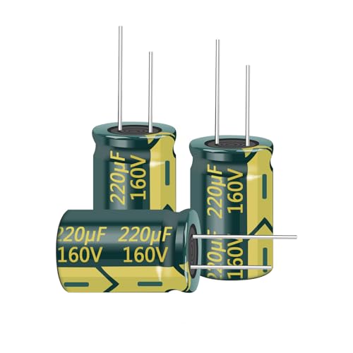 10Pcs 160V 220UF Capacitor 16x25MM0.63x0.98in High Frequency Aluminum Electrolytic Capacitors for TV, LCD Monitor, Game