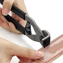 Stitching Hole Punch Tool, 4mm Silent Rhombus Leather Hand Pliers,6.7in Handheld Leather Punch Tool for Belts, Straps, Saddles, Shoes, Fabric DIY
