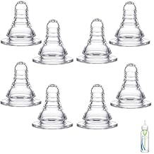 Silicone Nipple Compatible with Dr. Browns Natural Flow Level 2 Narrow Bottle, Medium Flow, 3m+, 8Pcs