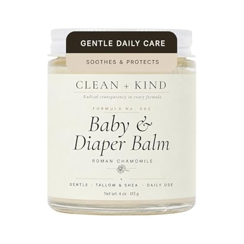 Organic Diaper Rash Cream Multi-Use Tallow Baby Balm for Newborn Sensitive Skin, Cradle Cap, Eczema-Prone & Chapped Cheeks Calendula, Shea & Chamomile 4 oz