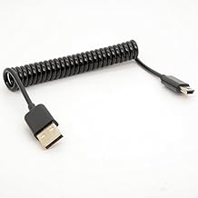 ميني كابل USB لولبية ملفوفة USB 2.0-A إلى ميني-B 5-دبوس مزامنة البيانات & شاحن الرصاص موصل 1 M (1 متر)