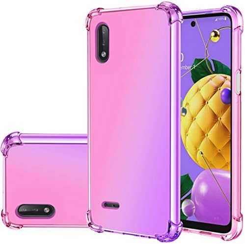 Case for LG K32 Case,for LG K22LG K22 Plusk22 Cute Girls, Gradient Slim Anti Scratch Soft TPU Phone Cover Shockproof Protective Case for LG K22 PinkPurple