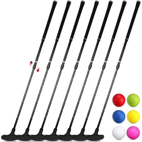 Wettarn 6 Set Golf Putters for Men and Women Two Way Mini Golf Putter with 6 Balls for Right or Left Handed Golfers Adjustable Length