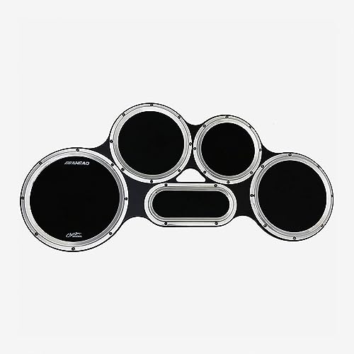 Ahead S-hoop Chavez Tenor Practice Pad Set - 456 Combination - Black with Chrome Hoops