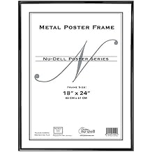 إطار ملصق معدني NuDell 31222 ، وجه بلاستيكي ، 18 × 24 ، أسود