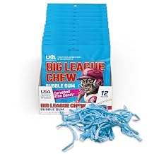 Big League Chew Curveball Cotton Candy Bubble Gum - Tasty Cotton Candy Delight | مثالي لألعاب البيسبول والفرق والامتيازات والأحزاب والمزيد | حزمة مكونة من 12 كيسًا (2.12 أونصة لكل منها)