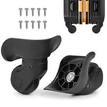 2 Pcs Luggage Wheels Replacement - Left & Right Suitcase Swivel Caster Wheels with Screws,360 Degree Rotation,Suitcases Replacement Wheels for Trolley, W041-2 S, 2in