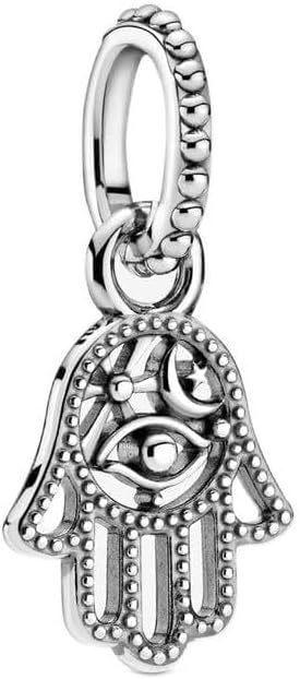 Pandora Protective Hamsa Hand Dangle Charm - لحظات متوافقة - هدية لها - مصنوعة من الفضة الإسترليني - مع علبة هدايا