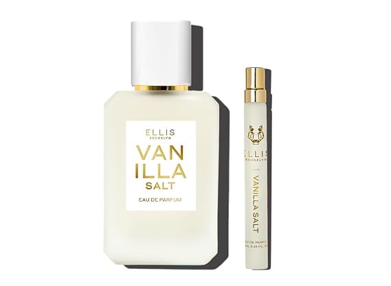 Ellis Brooklyn VANILLA SALT Eau de Parfum Duo Set, Gourmand Vanilla with Sea Salt, Luminous Musk & Jasmine, Clean, Vegan, Cruelty-Free, Long Lasting, 50ml + 10ml