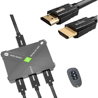 HDMI 2.1 Switch 1 in 3 Out & 3 in 1 Out 8K@60Hz  4K@120Hz Bundle with 5FT 8K HDMI Cable 2.1