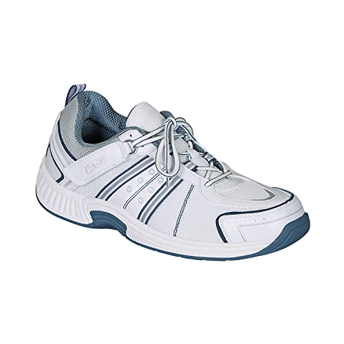 Orthofeet Mens Orthopedic Tie-Less Walking Sneakers Monterey Bay White