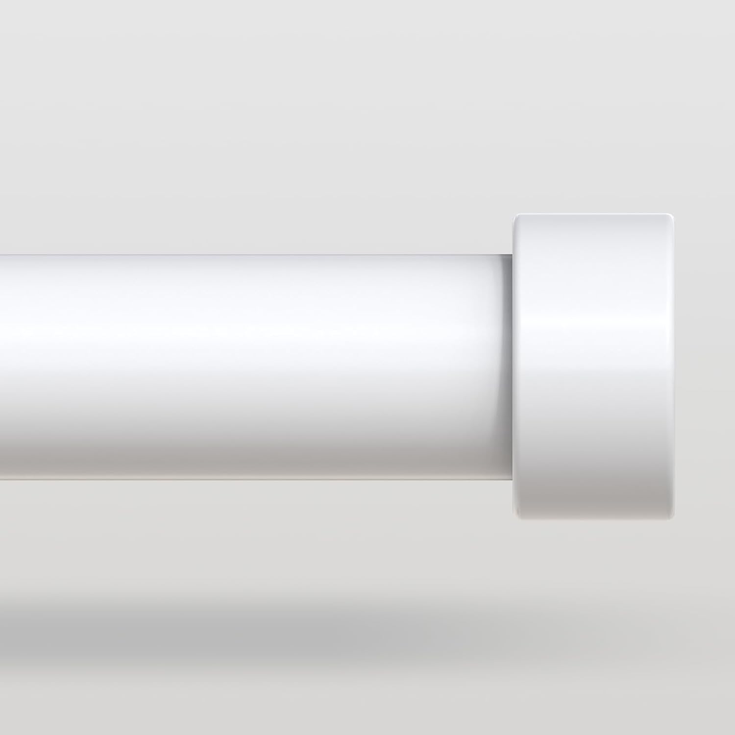 White Curtain Rods for Windows 36 to 176 Inch3-14 Feet,1 Diameter Rods with Modern Style End Cap Finials,Size:36-176 Inch
