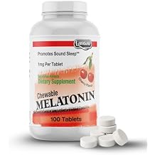 LANDAU Chewable Melatonin for Kids - 1mg Low Dose Melatonin Sleep Aid for Kids - Kosher & Made in the USA - Easy-to-Take Natural Cherry Flavor Melatonin Sleep Aid for Toddlers, Children & Adults (100)