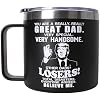 LEIOH Fathers Day Dad Gifts from Daughter Son,Christmas Birthday Gifts for Step Dads Father in Law Him Bonus Daddy,Gift for Men Papa Grandpa Uncle Stepdad,14 oz Black Tumbler Mug
