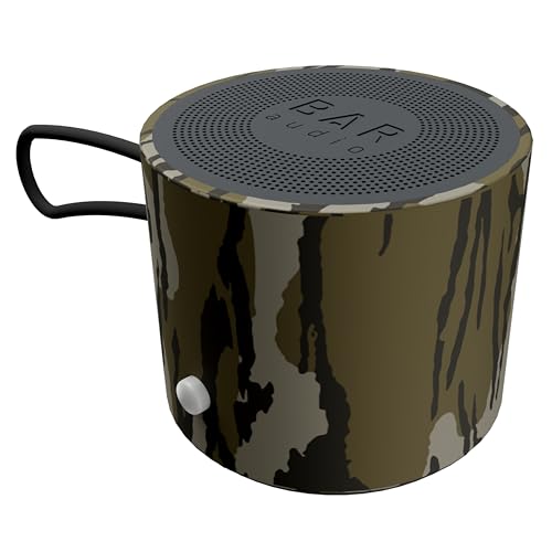 مكبر صوت لاسلكي محمول صغير - BAR Audio من cellhelmet - Mossy Oak Bottomland Camo - تصميم معدني مدمج وقوي - عمر بطارية طويل وشحن USB C