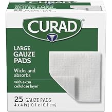 Curad Pro-Gauze Sterile Pads, 4" x, 4", 25 Count (Packaging May Vary)
