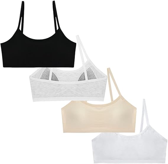 Herepai Teen Girls' Training Bra Seamless Cotton Cami Wireless Bras Elastic