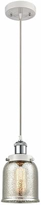 Innovations Lighting 916-1P-WPC-G58 Bell - 1 Light Cord Hung Mini Pendant in Industrial Style-10 Inches Tall and 5 Inches Wide, Finish Color: WhitePolished Chrome, Glass Color: Silver Plated Mercury