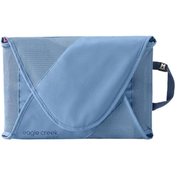 Eagle Creek Pack-It Reveal Garment Folder - Travel Garment Bag with Compression Wings to Maximize Luggage Space - Convenient Top Handle - Quick Drying Material - Blue Dawn - Medium