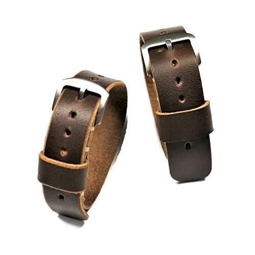 سوار ساعة Horween Chromexcel - حزام بني مصنوع يدويًا من قطعة واحدة - هدية مخصصة، خياران