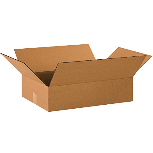 Boxes Fast BF20144 Corrugated Cardboard Flat Shipping Boxes, 20 x 14 x 4, for Clothing, Books, Picture Frames, Artwork, and Mirrors, Kraft Pack of 25