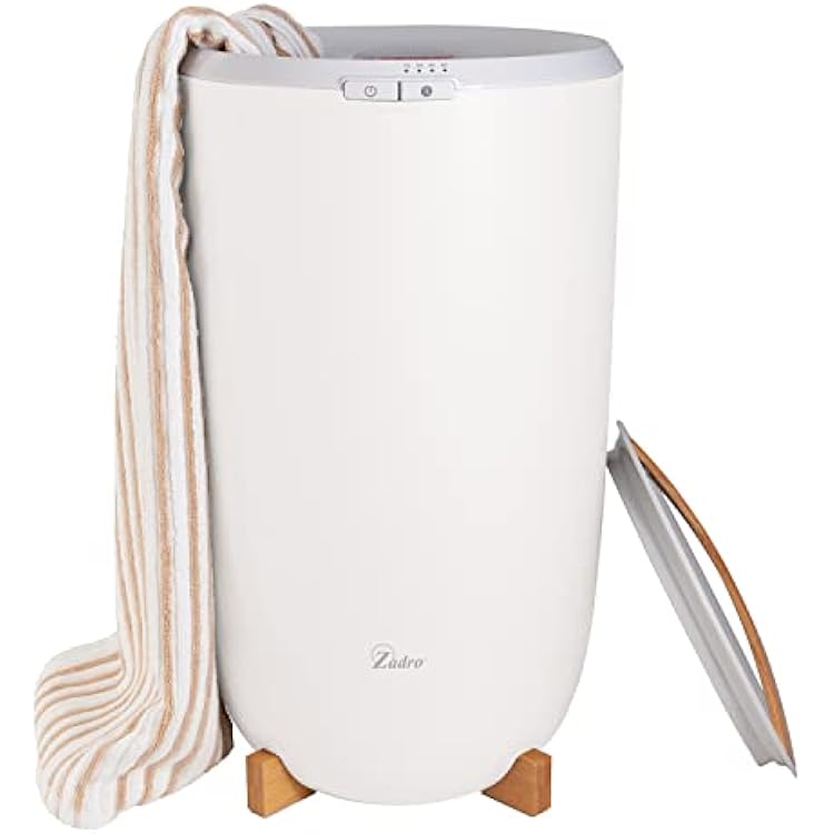 Zadro Large Hot Towel Warmer Timer Electric Towel Warmer for Bathroom Auto-Shut Off Heated Towel Warmer Spa Large | 20L | 12 Dia. × 21 طويل ، أبيض