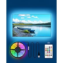 HAMLITE TV Backlight 55 بوصة ، 11.5Ft أضواء LED قطاع USB مدعوم مع جهاز التحكم عن بعد تصميم / إيقاف تشغيل مع تلفزيون ، تغيير إضاءة خلفية LED لديكور غرفة المعيشة ، ديكور الألعاب
