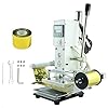 220V DIY Digital Automatic Leather Hot Foil Stamping Machine Manual Embossing Tool Grooves Wood Paper PVC Card Press Printer (Hot Press Case: 8x10cm)