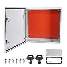 NEMA Steel Electrical Box, IP66 Waterproof & Dustproof, Outdoor/Indoor Electrical Enclosure Lockable Junction Box Size 15.7 "L* 12" H * 23.6" H