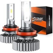 SEALIGHT H11 / H8 / H9 لمبات إضاءة ، شعاع فردي فائق السطوع مع مروحة تبريد ، توصيل وتشغيل ، غير قطبية ، لمبات ضباب ، أضواء ملحقات Powersports ، حزمة من 2