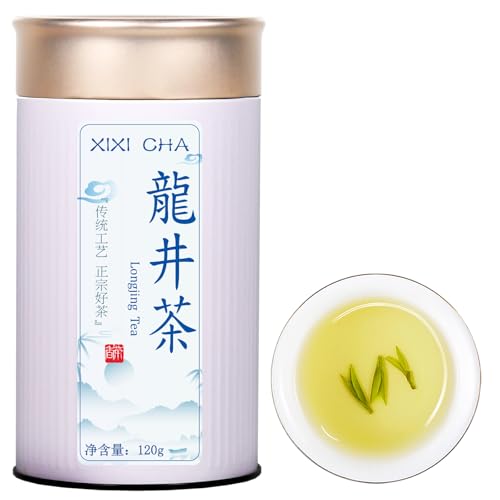 XIXICHA Longjing Green Tea 2025 New Tea Grade AAA Dragon Well Loose Leaf Hangzhou Dragonwell Tea Chinese Green Tea Fresh Bean Aroma 4.23oz120g