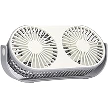 360 Rotation USB Charging Double Head Fan, Strong Wind Power Mini Desk Fan with Low Noise Design for Home Dormitory, Up and Down Rotation for Coolness