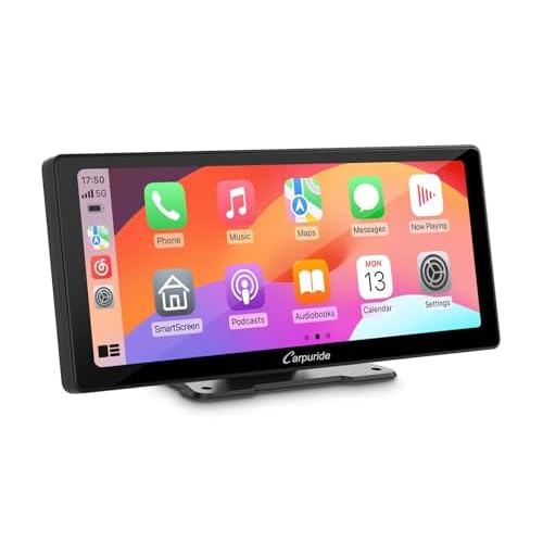Carpuride W103 2024 أحدث ترقية 10.3 بوصة Full HD Touch Screen المحمولة اللاسلكية Carplay Android Auto، Mirror LinkSiriGoogleFM، Dashboard Mounted