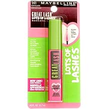 ماسكارا Maybelline Great Lash Lots of Lashes القابلة للغسل، باللون الأسود جدًا [141] 0.43 أونصة (عبوة من 8 قطع)