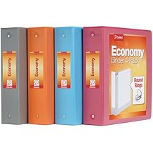 Cardinal 3 Ring Binders، Binders للمدرسة والمكتب، متين 2 بوصة، حلقات مستديرة، يحمل 475 ورقة، عرض ClearVue التقديمي، غير عصا، ألوان خريف متنوعة، 4 حزمة (1002481)