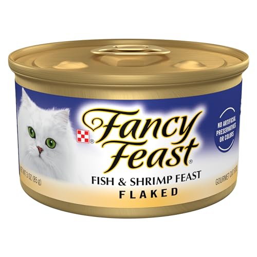 Purina Fancy Feast Wet Cat Food Fish Fish and Shrimp Feast - Pack of 24 3 oz. علب