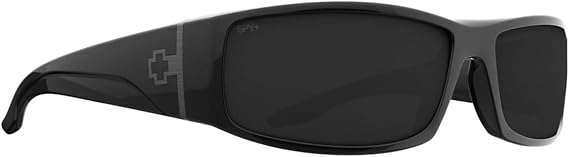 نظارات شمسية Spy Optic Cooper ذات لمعان أسود مع عدسة مستقطبة رمادية سعيدة + علبة